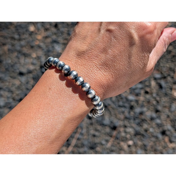 Navajo Style Bracelet Hand-Strung Elastic Native Jewelry Size 7 *** - Picture 7 of 7